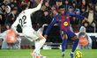 Alejandro Balde and Nacho Vidal play during the match between FC Barcelona and Real Oviedo...