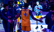 SHANE BLAKENEY (4) of the Drexel Dragons is announced as a starter before an NCAA men's ba...