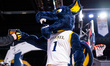 Mario the Magnificent, the Drexel Dragons mascot, is present after an NCAA men's basketbal...