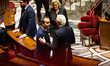 Sebastien Lecornu, the French Prime Minister, talks to Michel Barnier, former Prime Minist...