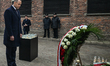 OSWIECIM, POLAND – JANUARY 27:Polish President Karol Nawrocki lays a wreath at the Wall o...