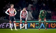PSV Eindhoven midfielder Jerdy Schouten, PSV Eindhoven defender Armando Obispo, and PSV Ei...
