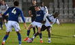 Callum Bates of Everton U21 challenges Luca Williams Barnett of Tottenham Hotspur during t...
