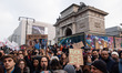 Demonstrators protest against the presence of ICE (United States Immigration and Customs E...