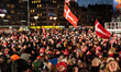 People gather at the City Hall Square during the celebration of the European Championship...