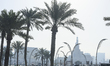 The Fanar Islamic Cultural Center is seen through heavy fog in Doha, Qatar, on February 3,...