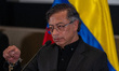 Colombian President Gustavo Petro speaks to the media at the Colombian Embassy in Washingt...