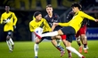 NAC Breda forward Jayden Candelaria and Excelsior Rotterdam forward Gyan de Regt play duri...