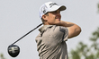 Calum Hill of Scotland tees off on the 6th hole during the second round of the Qatar Maste...