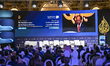 Somalia's President Hassan Sheikh Mohamud delivers the opening keynote speech during the 1...