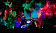 People visit a light installation on the first day of the Llum BCN festival in Barcelona,...