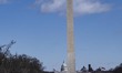 The Washington Monument and the US Capitol Hill are visible on a record cold day in Washin...