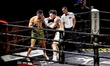 Nieky Holzken faces Besir Ay during the World Cup boxing match at the Veka Sporthal for th...