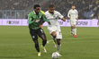 M'Bala Nzola of US Sassuolo battles for the ball with Andy Diouf of Inter FC during the US...