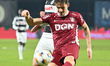 Matei Ilie and Atanas Trica play during the Liga 1 football game between CFR Cluj and U Cl...