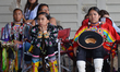 Young members of the First Nations during a traditional Pow Wow competition, at Calgary St...