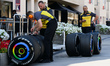 Pirelli staff check McLaren tires during Testing Day 3 of Formula 1 Pre-Season Testing 1 i...