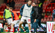 Oliver Rathbone of Wrexham AFC warms up during the Emirates FA Cup Fourth Round match betw...