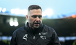 John Eustace, Derby County manager, celebrates victory during the Sky Bet Championship Fou...