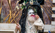 A man dresses as Quaresima in Satriano di Lucania, Italy, on February 15, 2026. The Satria...