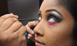 Indian Model Make up before the Ram Show in Kolkata, India on 15 July 2016. 