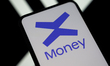 The X Money logo appears on a smartphone screen with the X social network logo in the back...