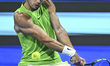 Carlos Alcaraz of Spain competes against Karen Khachanov of Russia in the quarterfinal at...