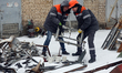 Workers from Kharkivoblenerho brave low temperatures as they repair and restore an energy...