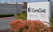 Outside the CoreCivic Otay Mesa Detention Center in Otay Mesa, California, on February 20,...