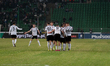 Players of Legia Warszawa celebrate a goal during the PKO Bank Polski Ekstraklasa match be...