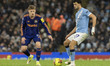 Matheus Nunes #27 of Manchester City F.C. is in action during the Premier League match bet...