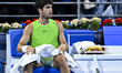 Carlos Alcaraz of Spain competes against Arthur Fils of France in the final at the ATP men...