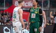 Phil Fayne and Jakub Niziol play during the basketball game between WKS Slask Wroclaw and...
