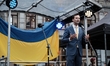 On February 22, 2026, in Amsterdam, Netherlands, members of the Ukrainian community and th...