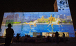 The slideshow of the Horse zodiac is projected on the wall of Pudong Art Museum to celebra...