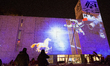 The slideshow of the Horse zodiac is projected on the wall of Pudong Art Museum to celebra...