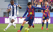 Etta Eyong and Pedri play during the match between FC Barcelona and Levante UD, correspond...