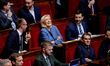 President of the Rassemblement National Parliamentary Group, Marine Le Pen, attends a sess...