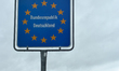 The Bundesrepublik Deutschland Federal Republic of Germany sign is at Friedrichshafen port...