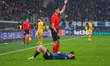 Jose Maria Sanchez is the referee during the UEFA Champions League KO play-offs, 2nd leg f...