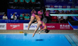 Gabriela Agundez Garcia and Randal Willars Valdez of Team Mexico compete in the Mixed Team...
