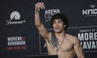 Imanol Rodriguez of Mexico poses on the scale during the UFC Fight Night ceremonial weigh-...