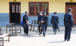 Election Police, temporary police personnel deployed by the Government of Nepal, prepare v...