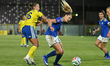 Michela Cambiaghi of Italy and Filippa Angeldahl of Sweden participate in the UEFA Women's...