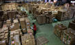 Stacks of shipments are seen at the LJR warehouse in Jakarta, Indonesia, on March 4, 2026....