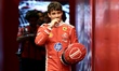 Charles Leclerc of Monaco and Scuderia Ferrari holds a LEGO helmet during previews ahead o...