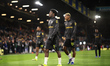 Eliezer Mayenda and Nilson Angulo of Sunderland stand before the Premier League match betw...
