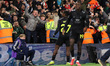 Noah Sadiki of Sunderland celebrates his team's first goal during the Premier League match...