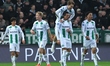 FC Groningen player Oskar Zawada celebrates his goal with FC Groningen player Jorg Schreud...