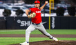 AIDAN COLAGRANDE (35) of the Stony Brook Seawolves delivers a pitch during an NCAA basebal...